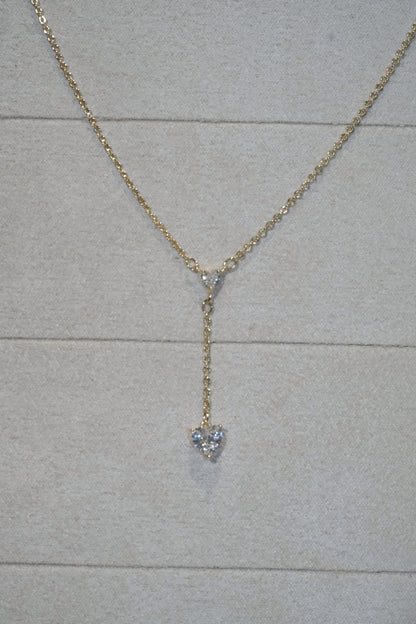 Heart Y Necklace — Gold
