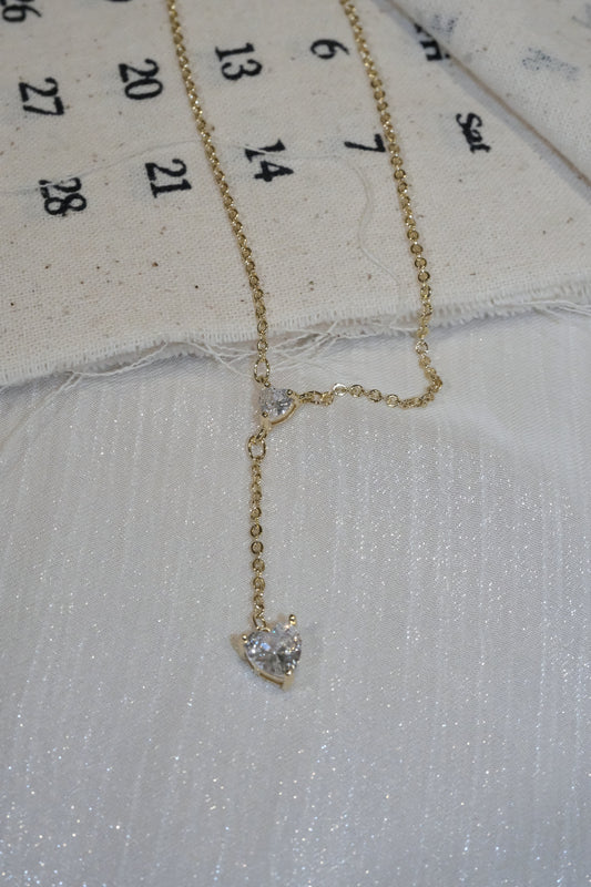 Heart Y Necklace — Gold