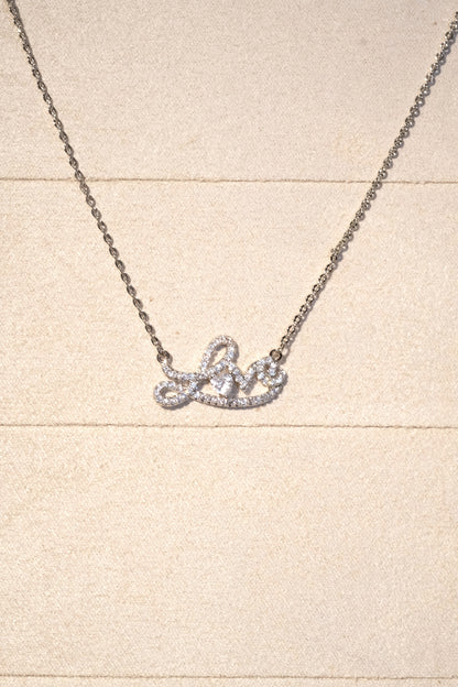 Heart CZ Necklace — Silver