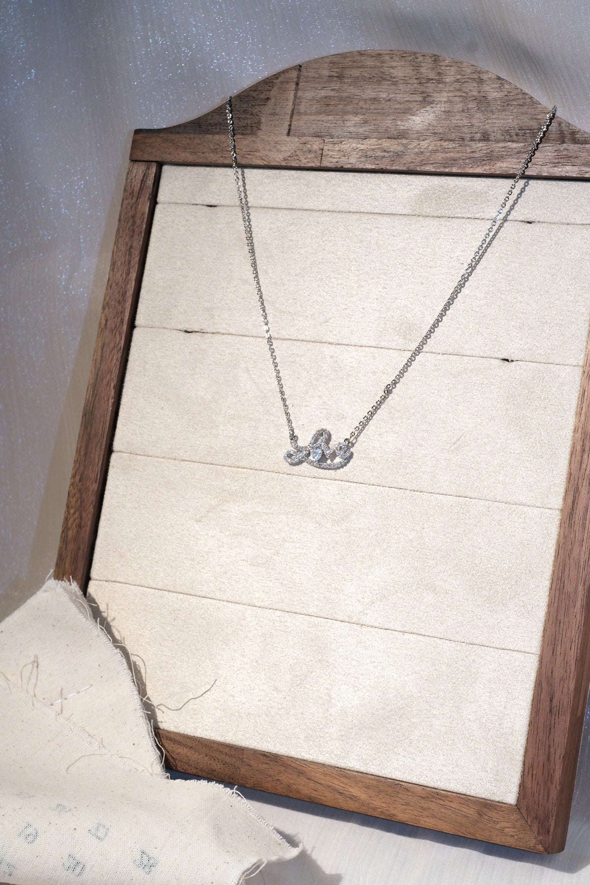 Heart CZ Necklace — Silver
