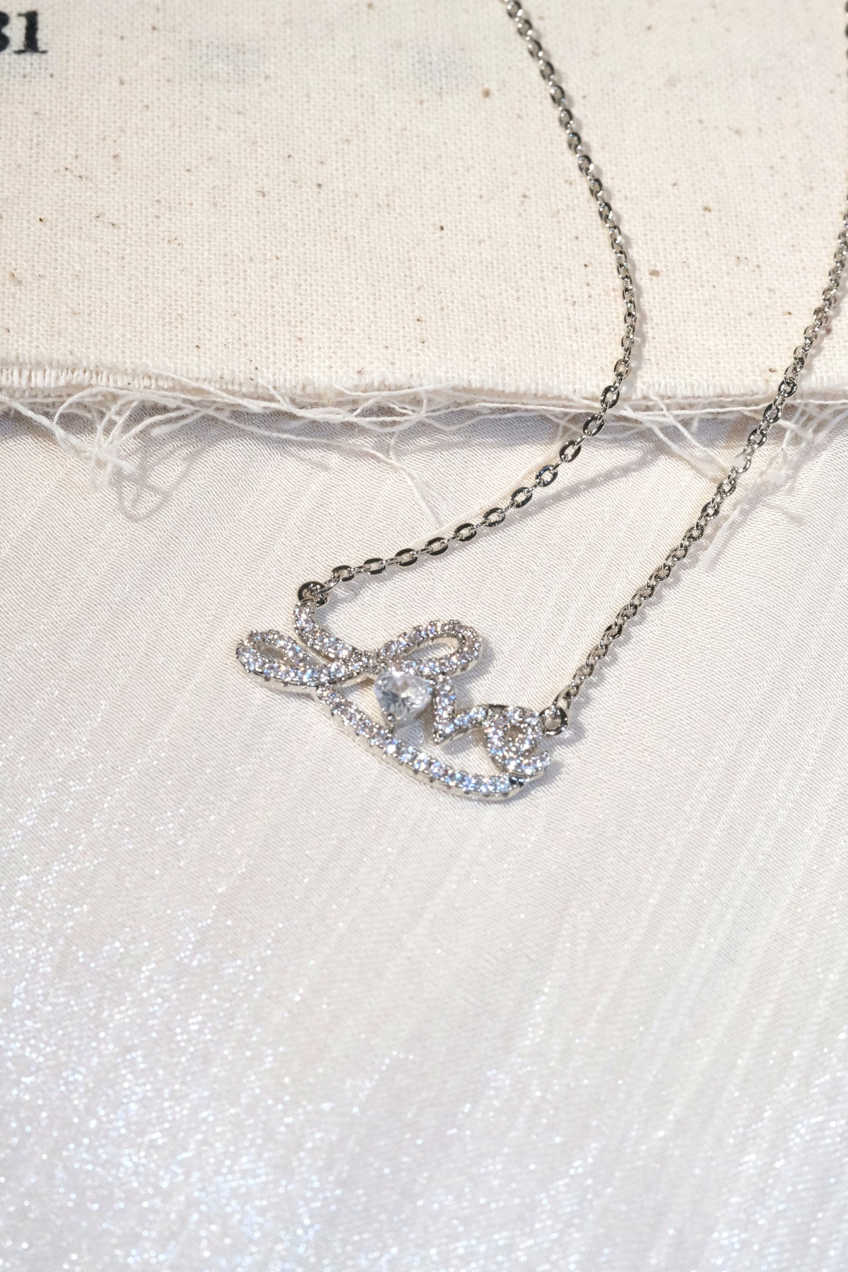 Heart CZ Necklace — Silver