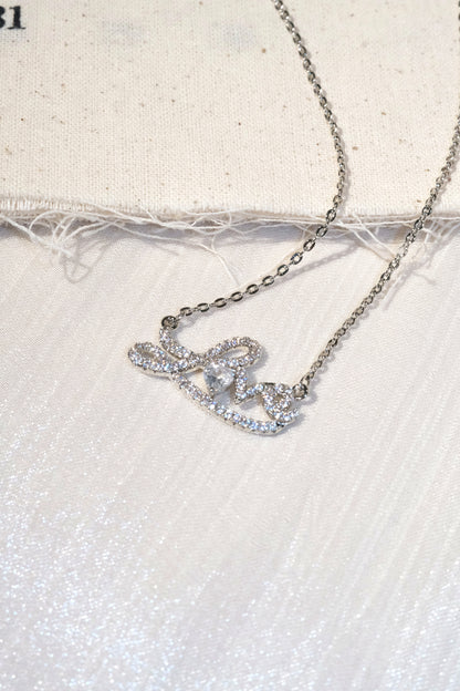 Heart CZ Necklace — Silver