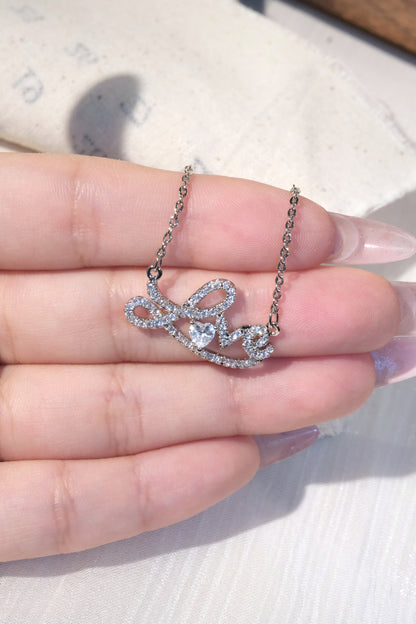 Heart CZ Necklace — Silver