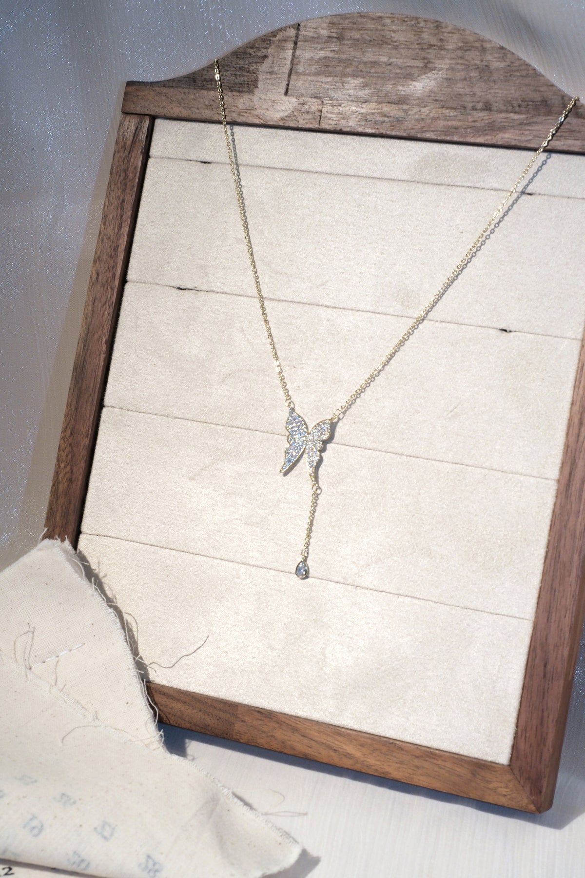 Butterfly Y Necklace — Gold