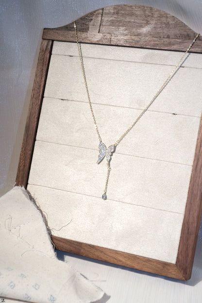 Butterfly Y Necklace — Gold