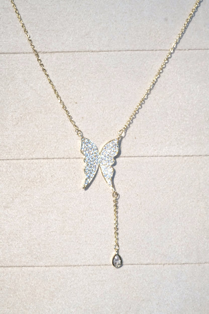 Butterfly Y Necklace — Gold