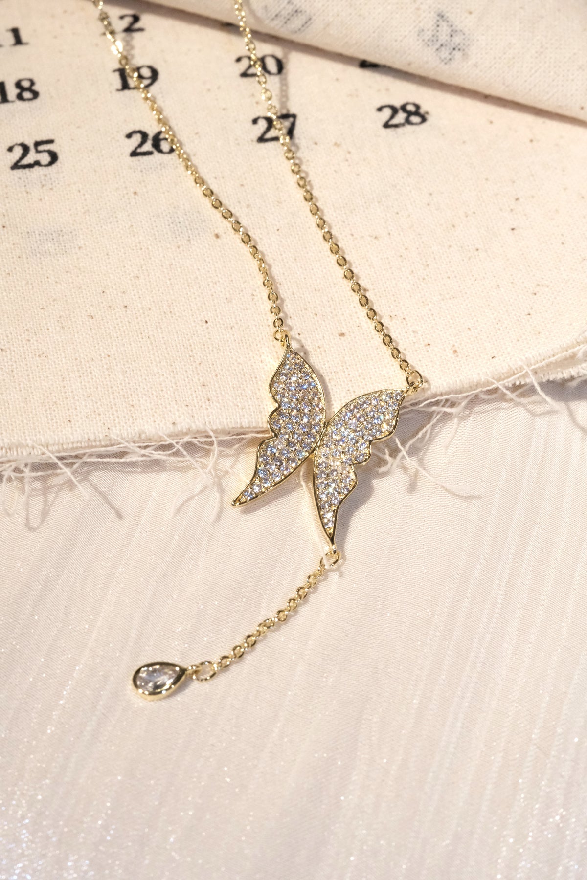Butterfly Y Necklace — Gold