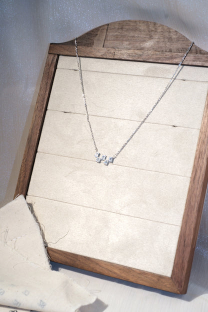 Square CZ Necklace — Silver