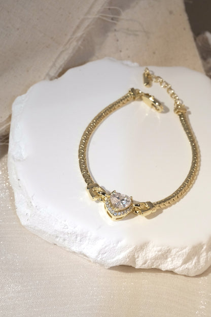 Heart Halo Chain Bracelet — Gold