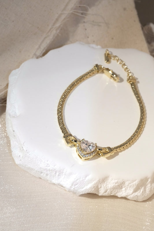 Heart Halo Chain Bracelet — Gold