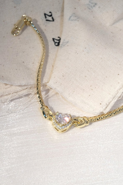Heart Halo Chain Bracelet — Gold