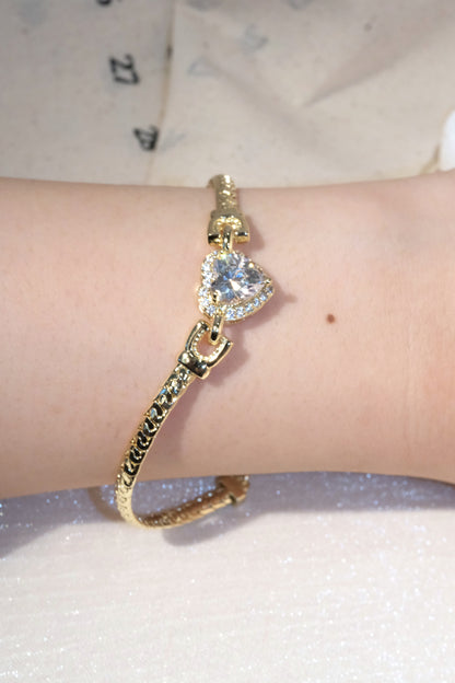 Heart Halo Chain Bracelet — Gold