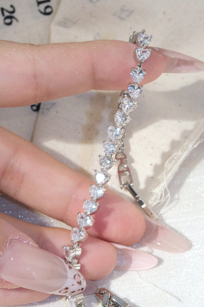 Teardrop CZ Tennis Bracelet — Silver