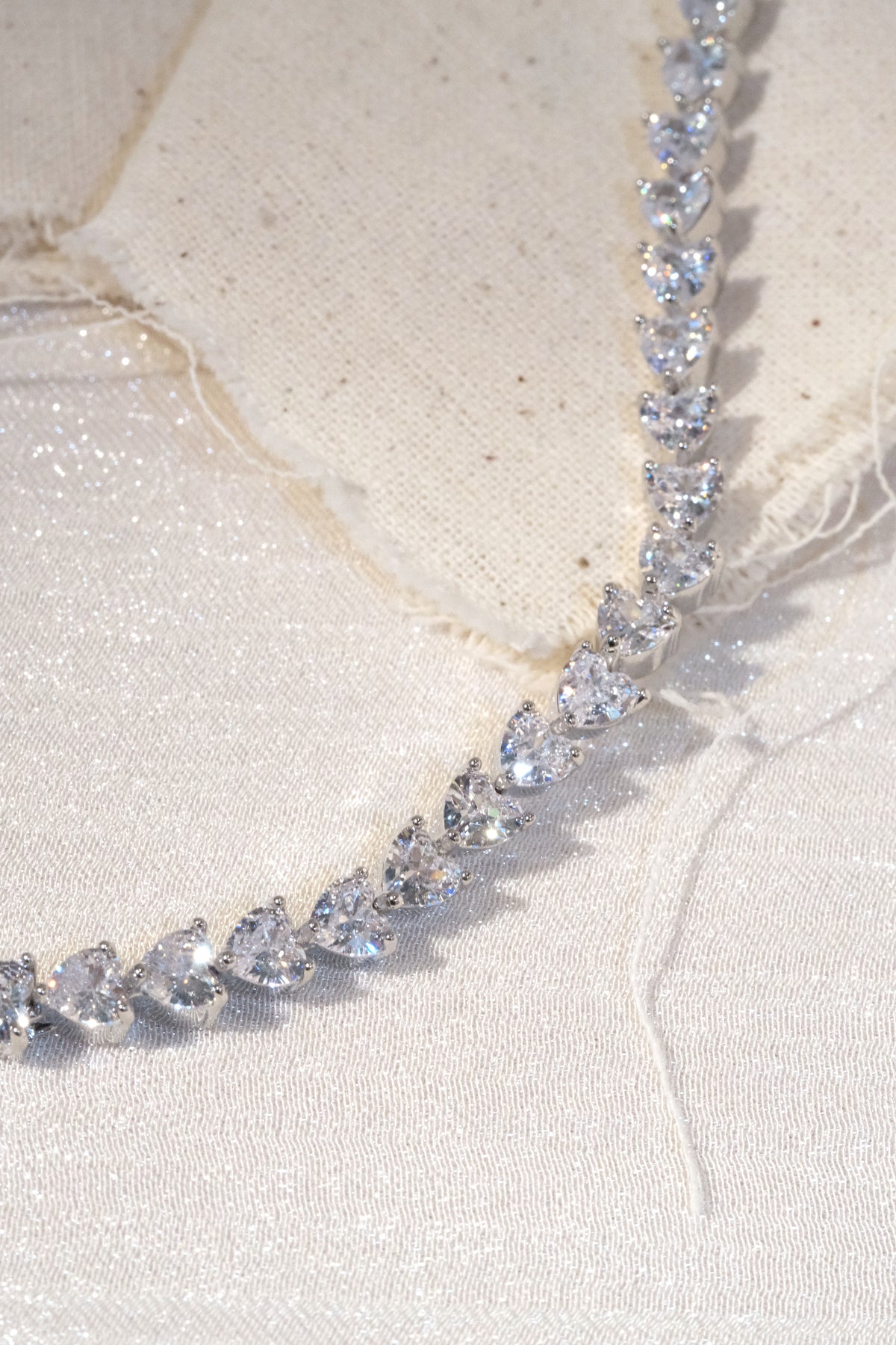 Teardrop CZ Tennis Bracelet — Silver