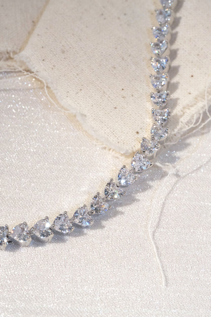Teardrop CZ Tennis Bracelet — Silver