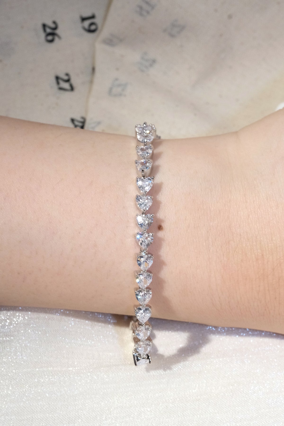 Teardrop CZ Tennis Bracelet — Silver