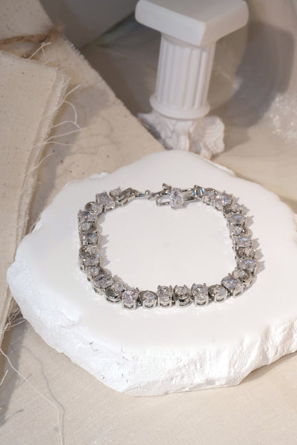 Oval CZ Bracelet — Silver