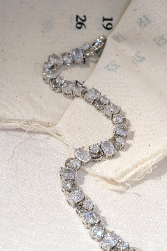 Oval CZ Bracelet — Silver