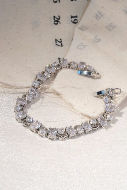 Oval CZ Bracelet — Silver