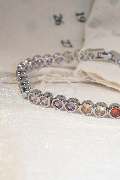 Multicolor CZ Bracelet — Silver