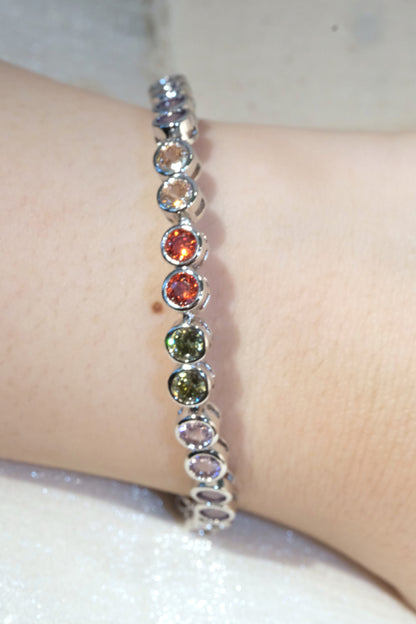 Multicolor CZ Bracelet — Silver
