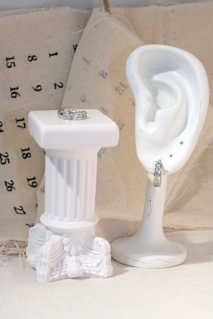 Five Stone CZ Huggie Earrings — Silver