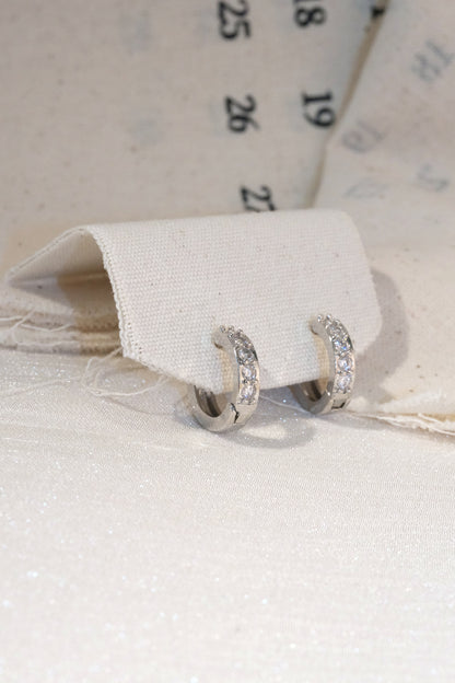 Five Stone CZ Huggie Earrings — Silver