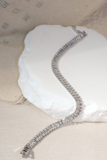 Baguette Tennis Bracelet — Silver