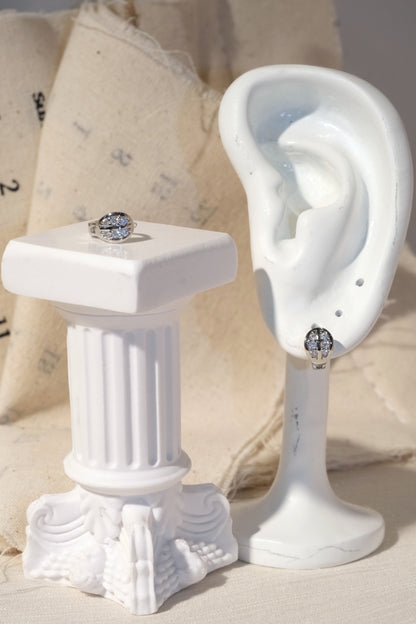 Small Tapered CZ Earrings — Silver