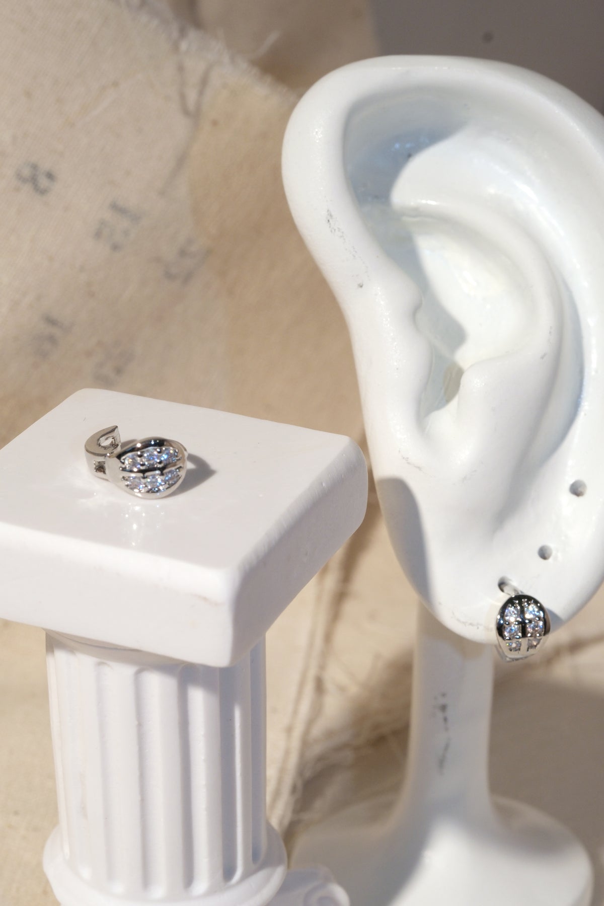 Small Tapered CZ Earrings — Silver