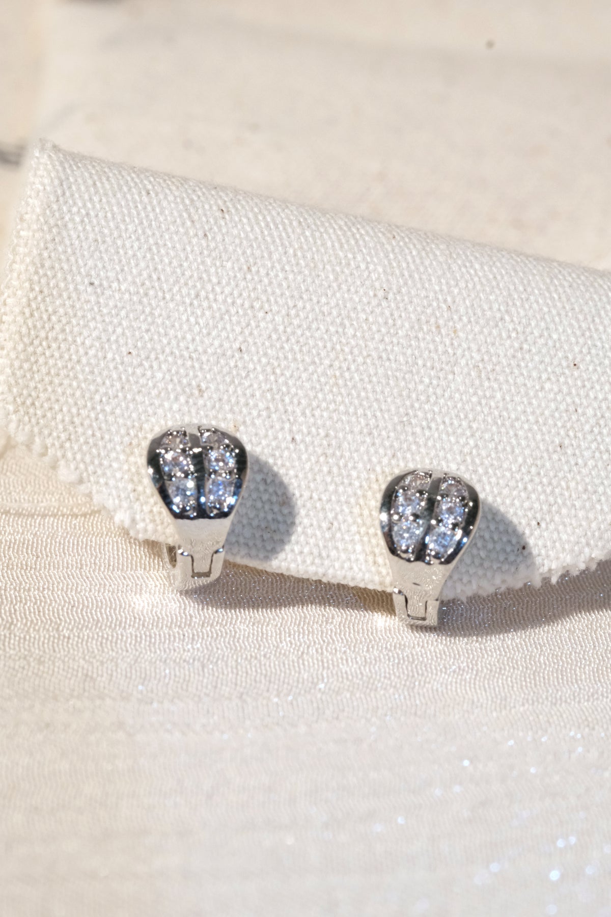 Small Tapered CZ Earrings — Silver