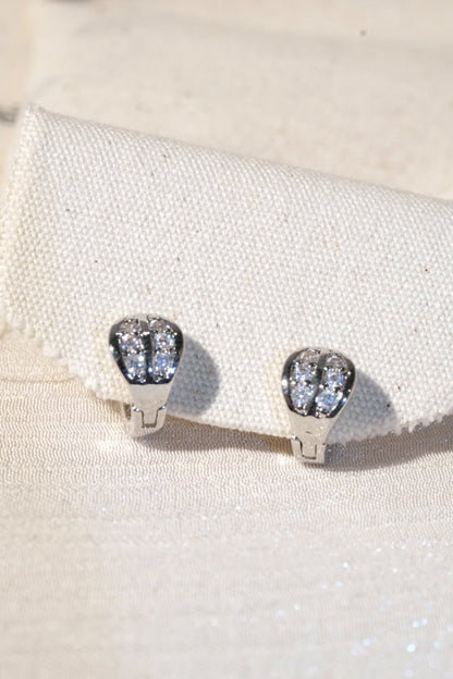 Small Tapered CZ Earrings — Silver
