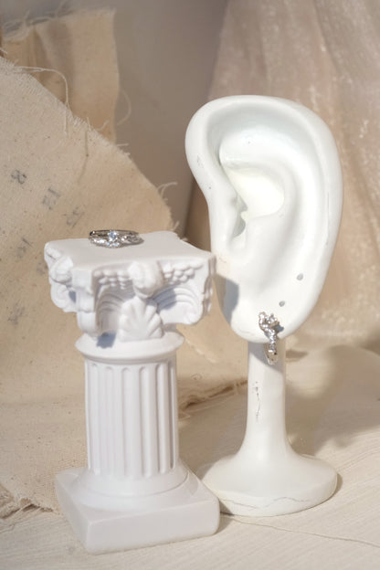 Wave CZ Earrings — Silver