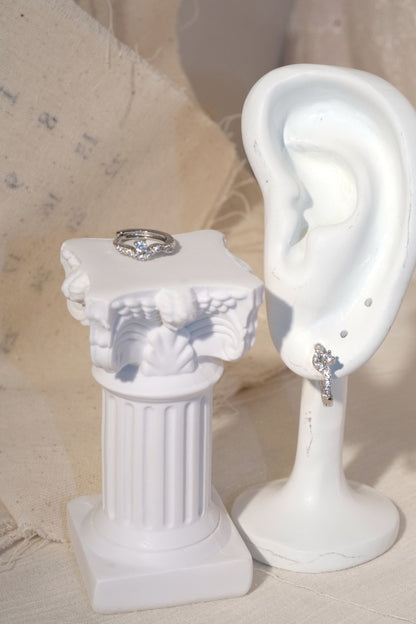 Wave CZ Earrings — Silver
