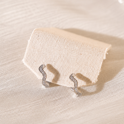 Wave Huggie Hoop Earrings