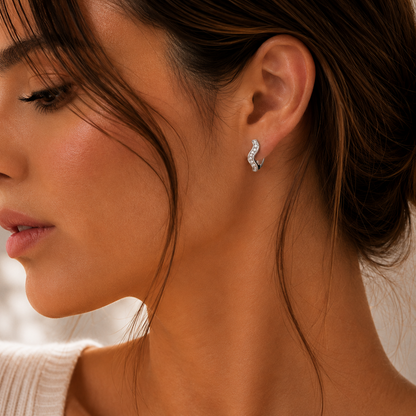Wave Huggie Hoop Earrings