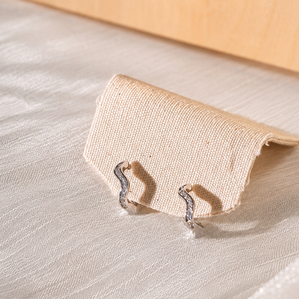 Wave Huggie Hoop Earrings