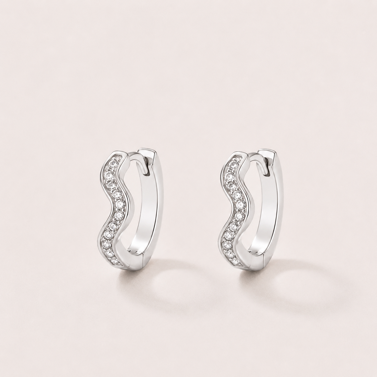 Wave Huggie Hoop Earrings