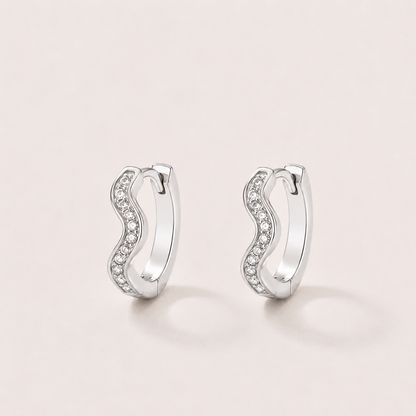 Wave Huggie Hoop Earrings