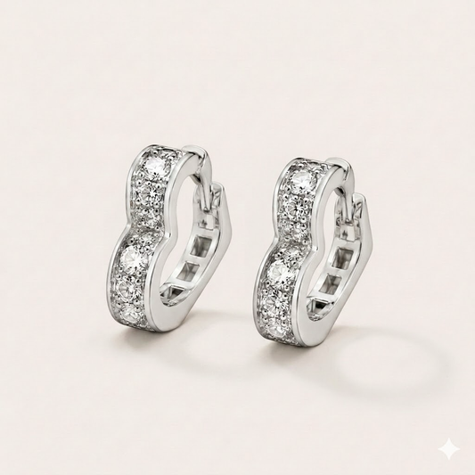Heart Huggie Hoop Earrings