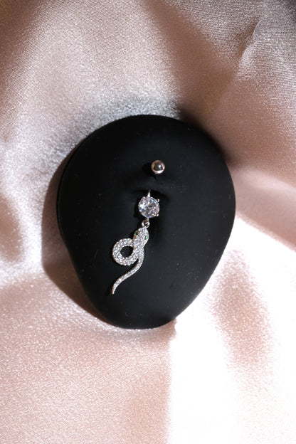 Snake Dangle CZ Belly Ring