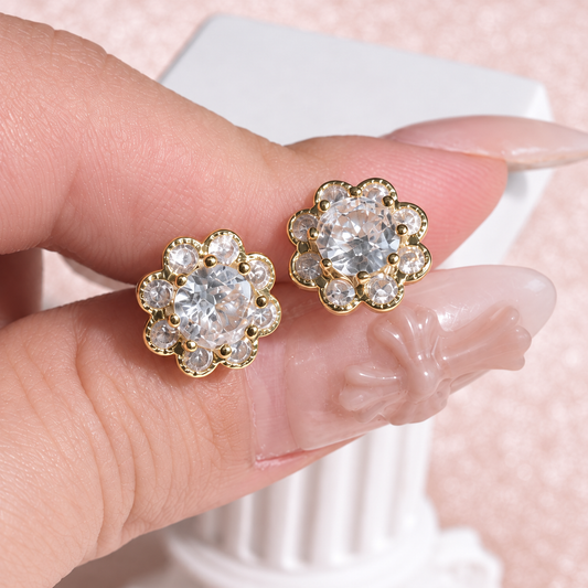 Halo Flower Stud Earrings