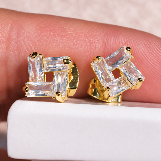 Geometric Pinwheel Stud Earrings