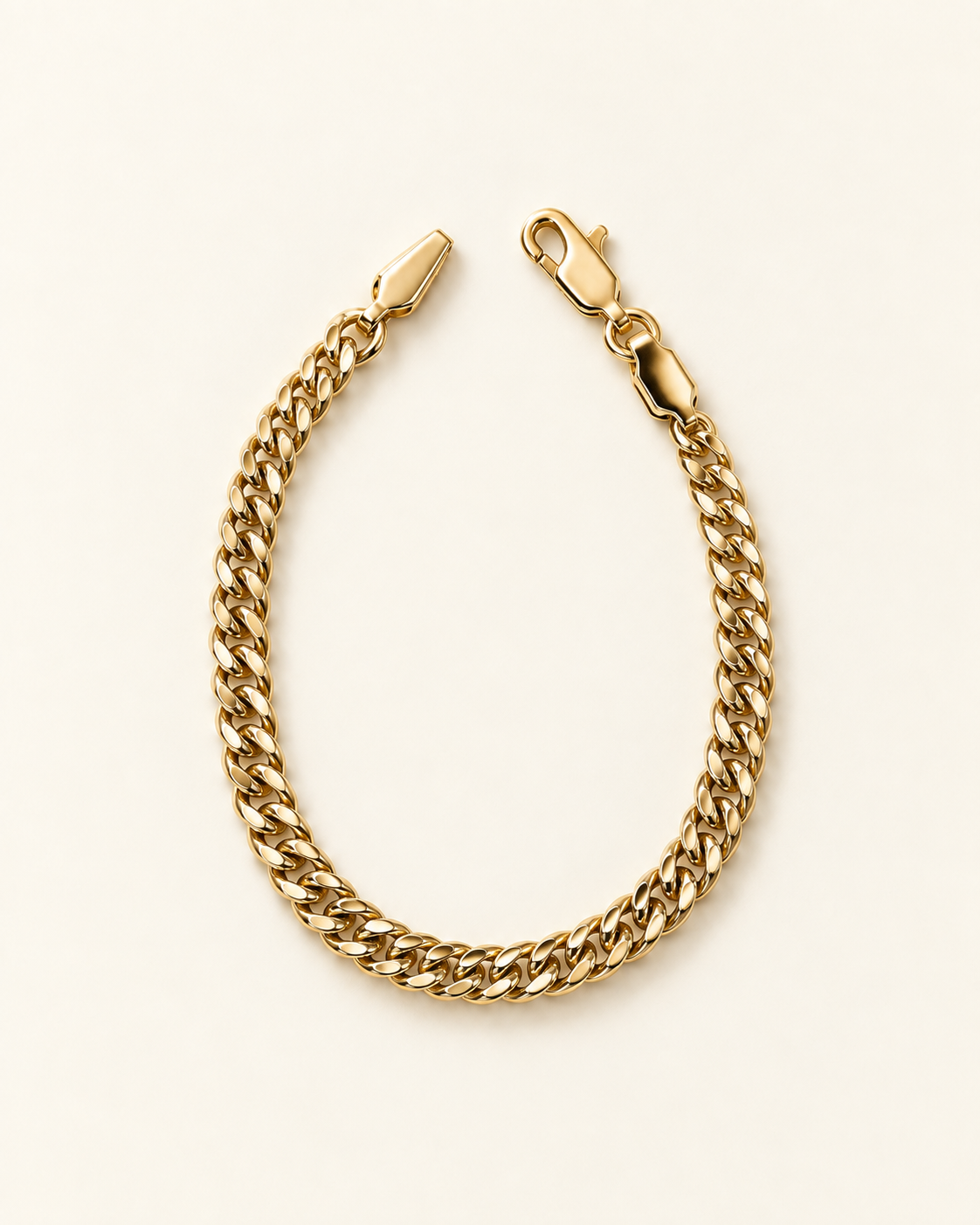 Flat Curb Bracelet — Gold