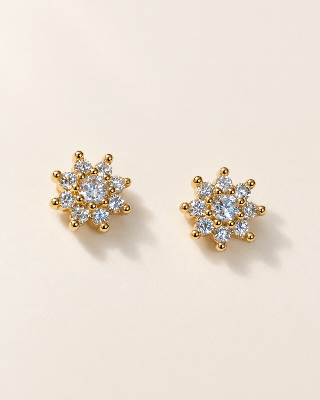 Sunburst Stud Earrings — Gold