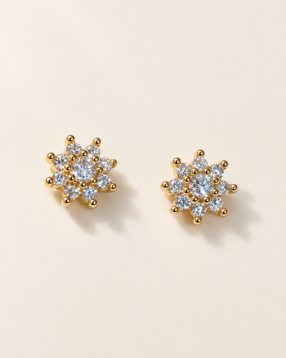 Sunburst Stud Earrings — Gold