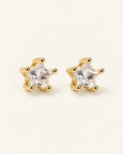 Solitaire Stud Earrings — Gold