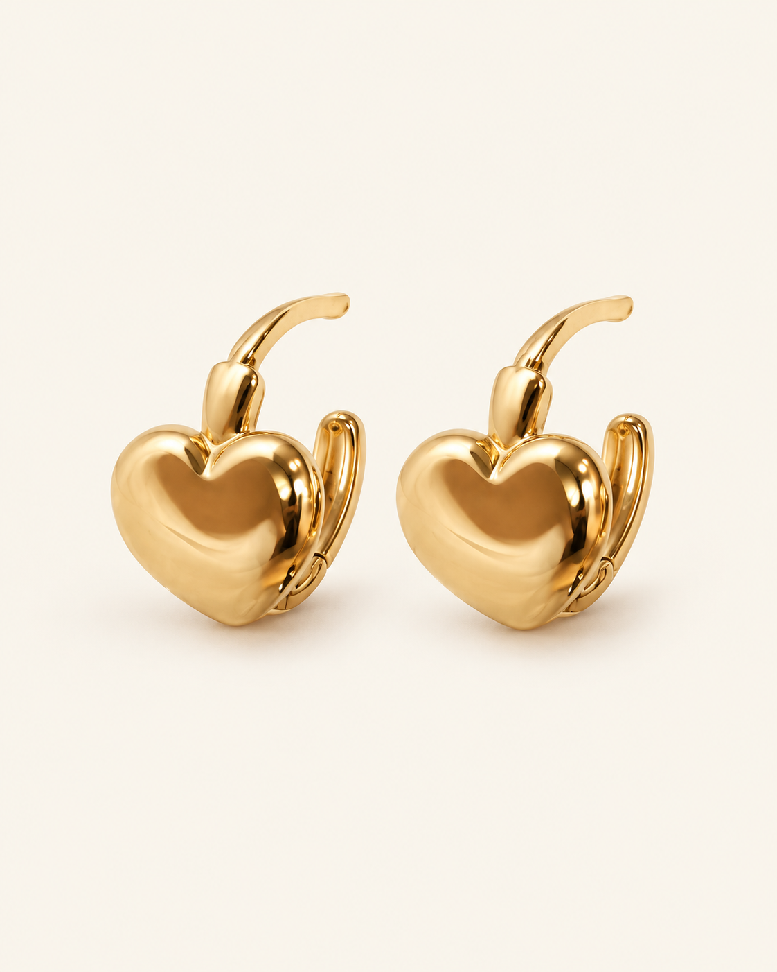 Heart Hoop Earrings — Gold