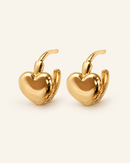 Heart Hoop Earrings — Gold