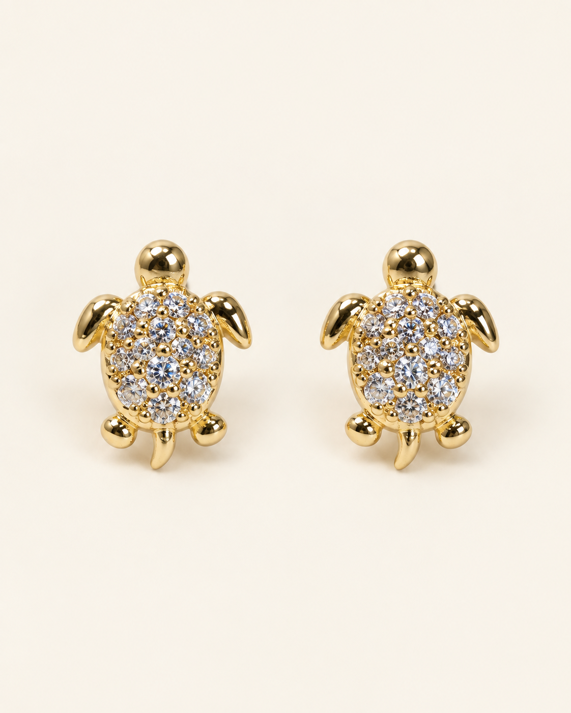 Turtle Stud Earrings — Gold